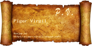 Piger Virgil névjegykártya